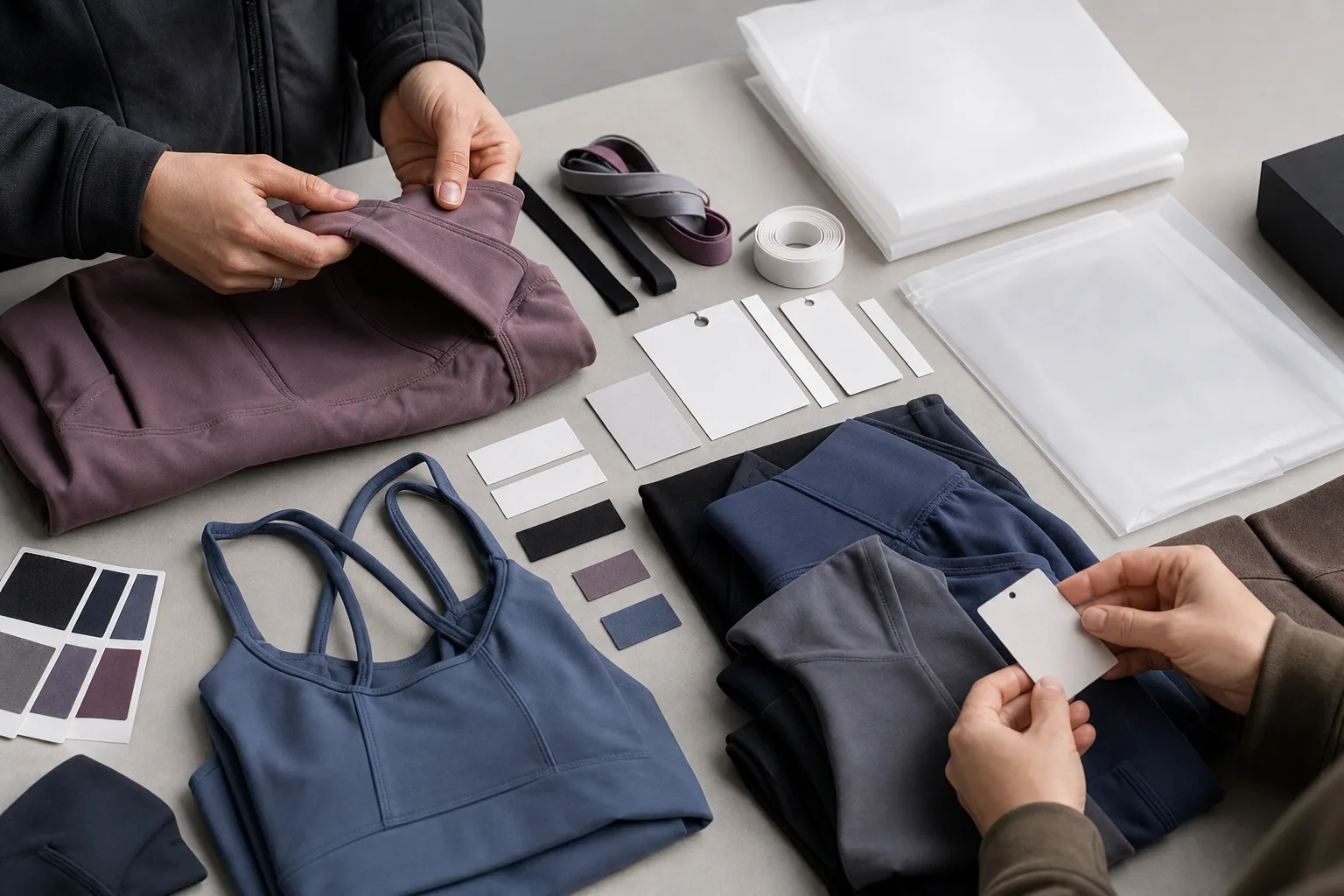 Private label branding preparation for yoga apparel manufacturing buyers