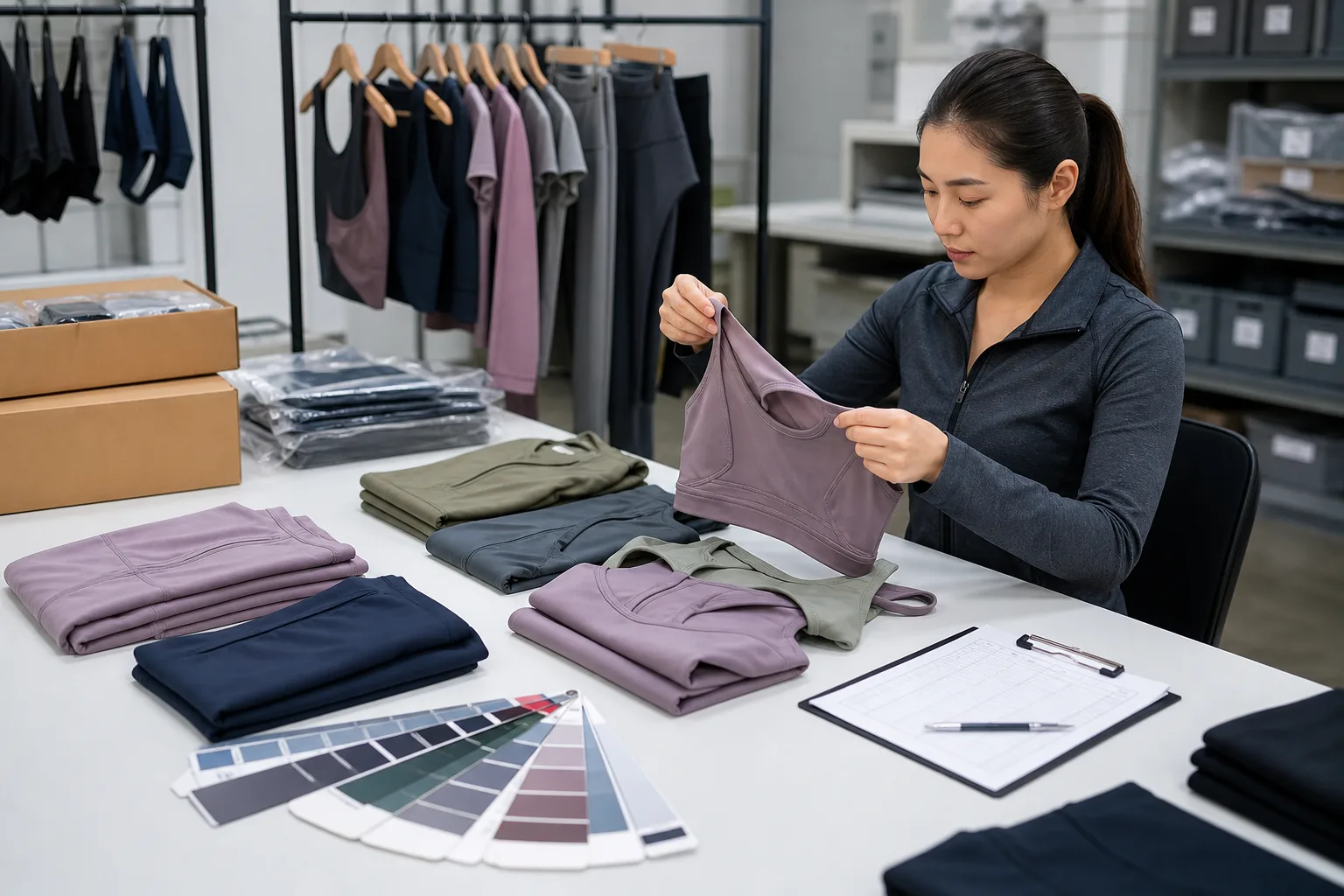 Quality control and packing for yoga apparel manufacturing buyers