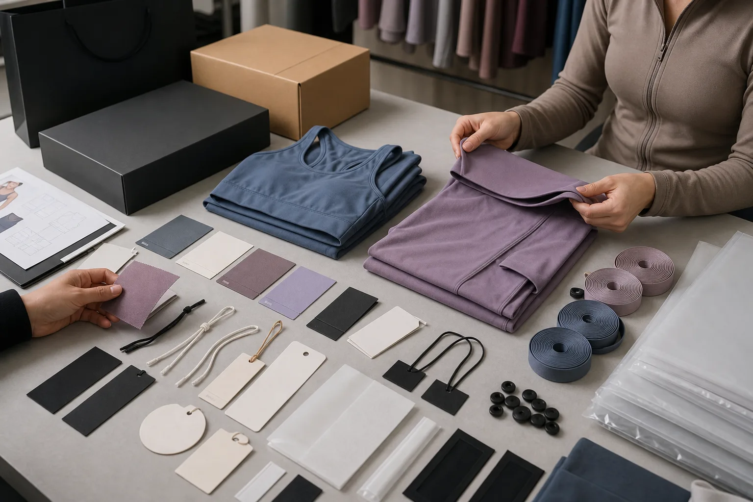 Private label branding preparation for yoga apparel manufacturing buyers