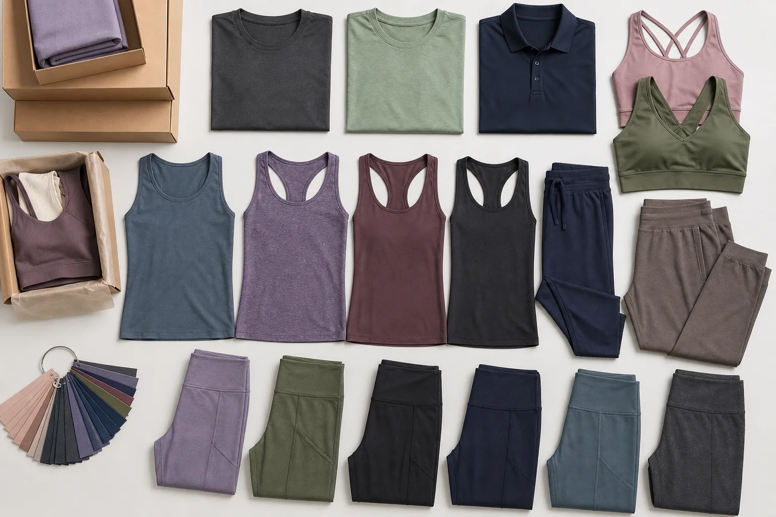 Coordinated activewear pieces and packaging for gym chain programs