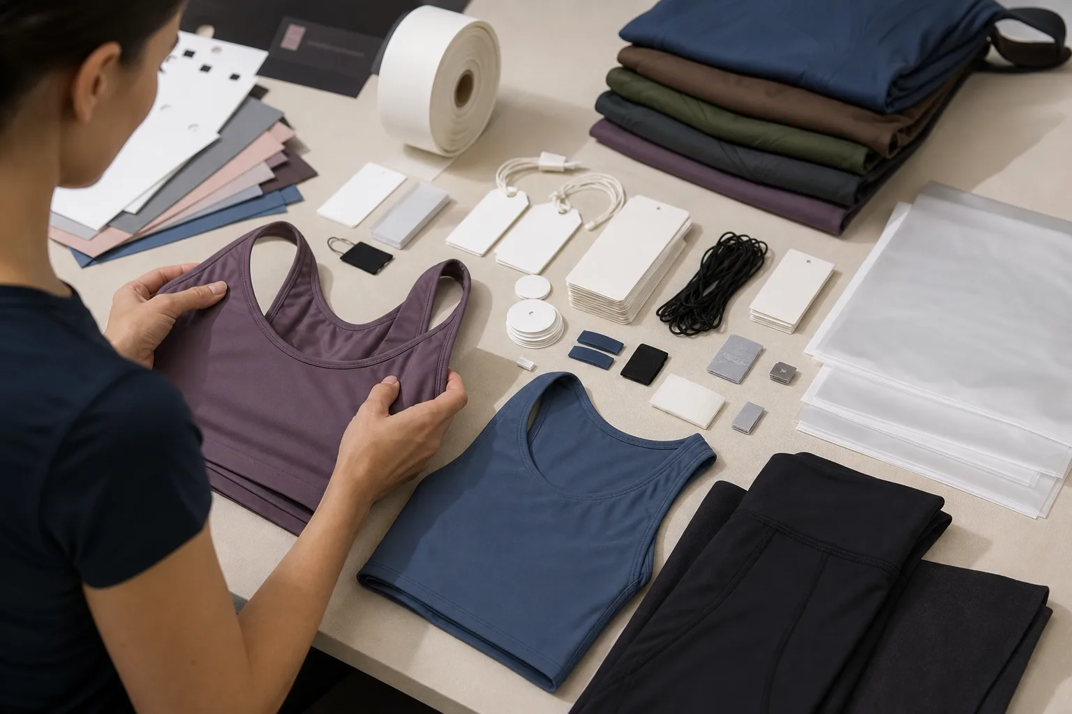 Private label branding preparation for yoga apparel manufacturing buyers