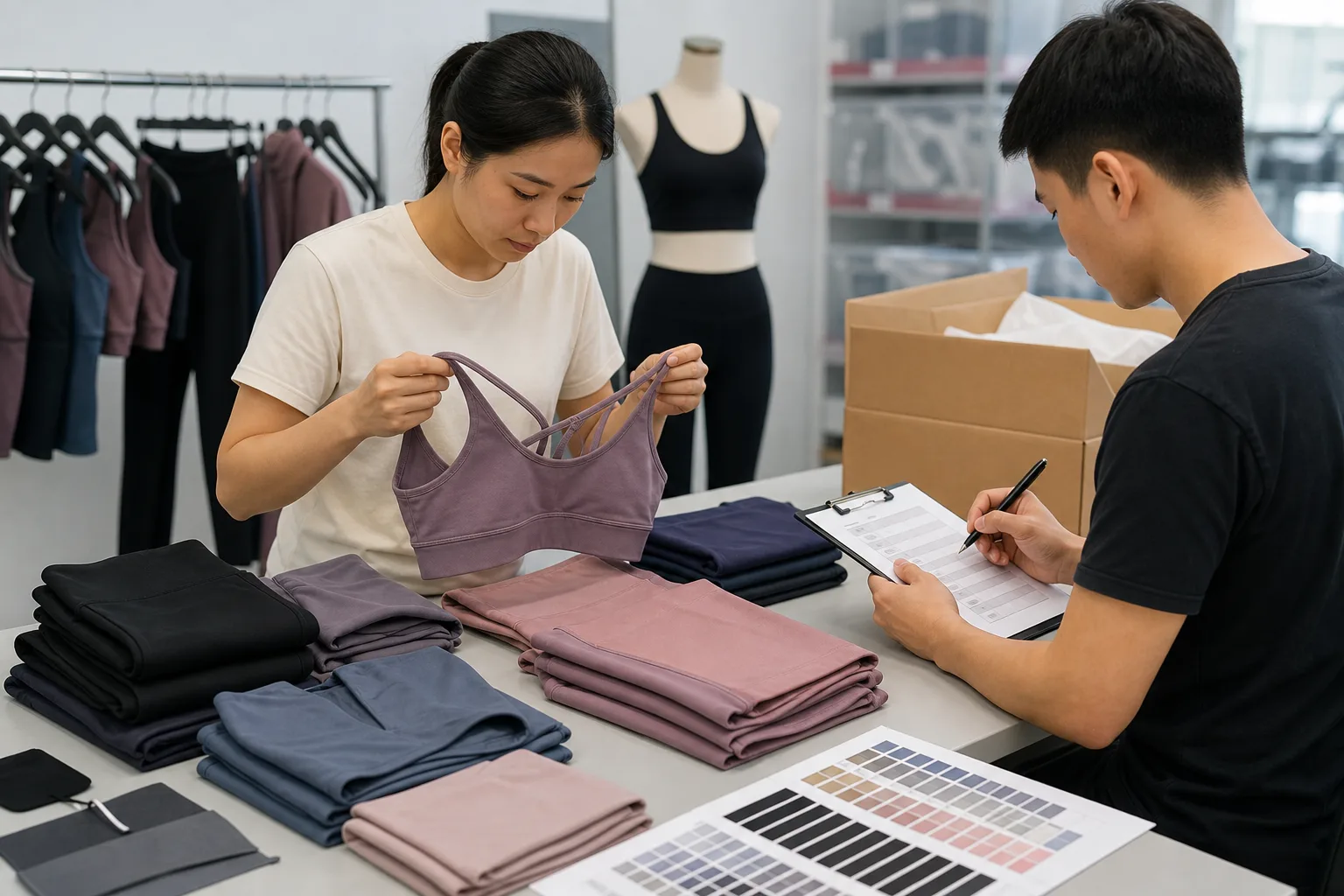 Quality control and packing for yoga apparel manufacturing buyers