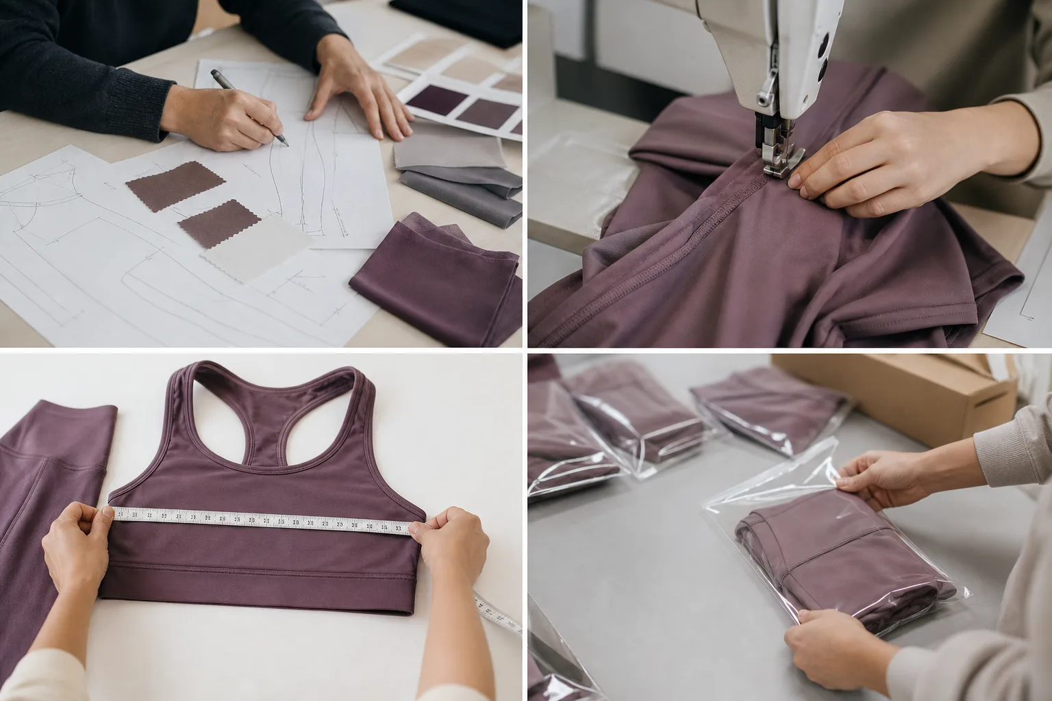 Garment development stages from pattern review to packaging preparation