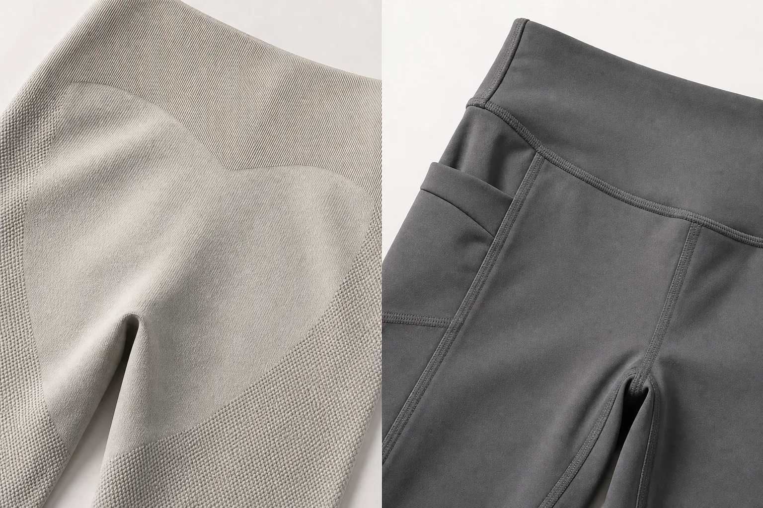Comparison of seamless knit structure and cut-and-sew panel construction in activewear