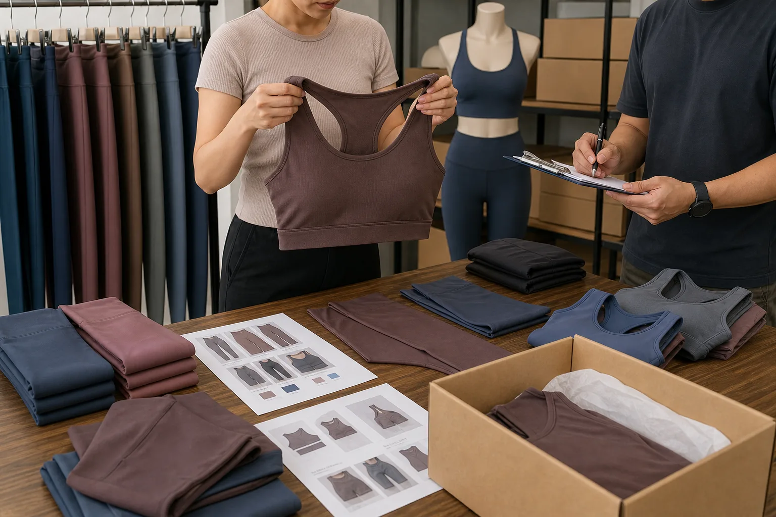 Quality control and packing for yoga apparel manufacturing buyers