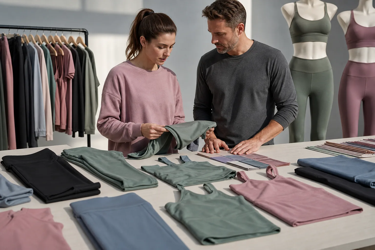 Coordinated yoga apparel sets for yoga apparel manufacturing buyers