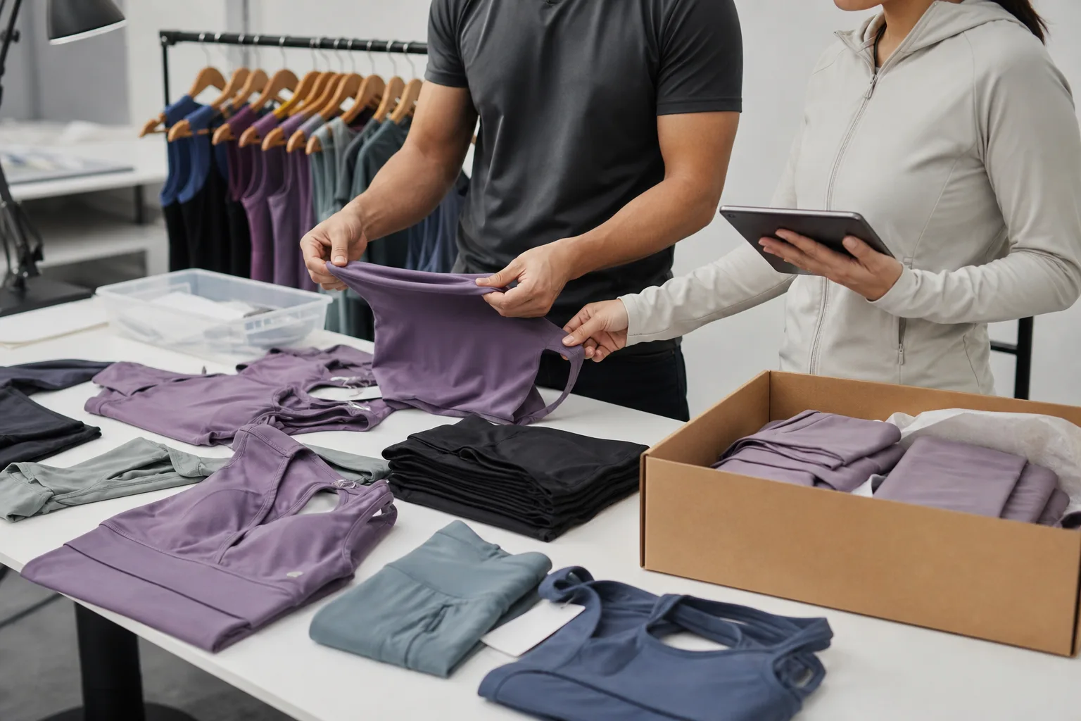 Quality control and packing for yoga apparel manufacturing buyers