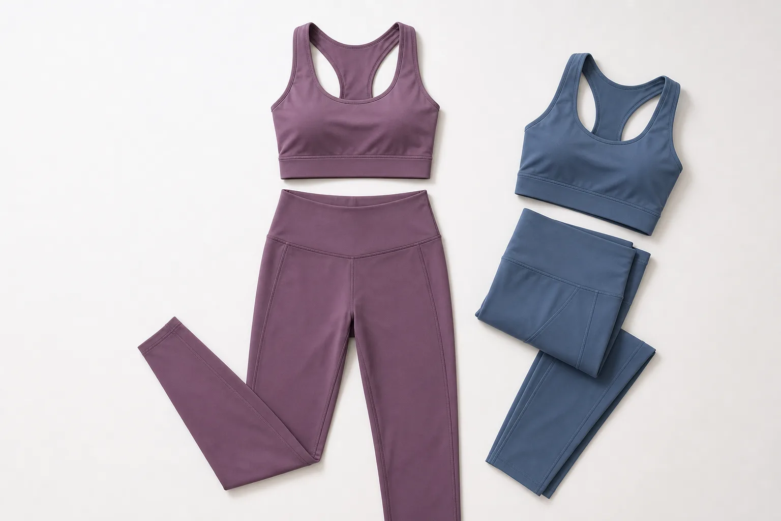 Custom yoga sets with matching bra and leggings for private label activewear collections
