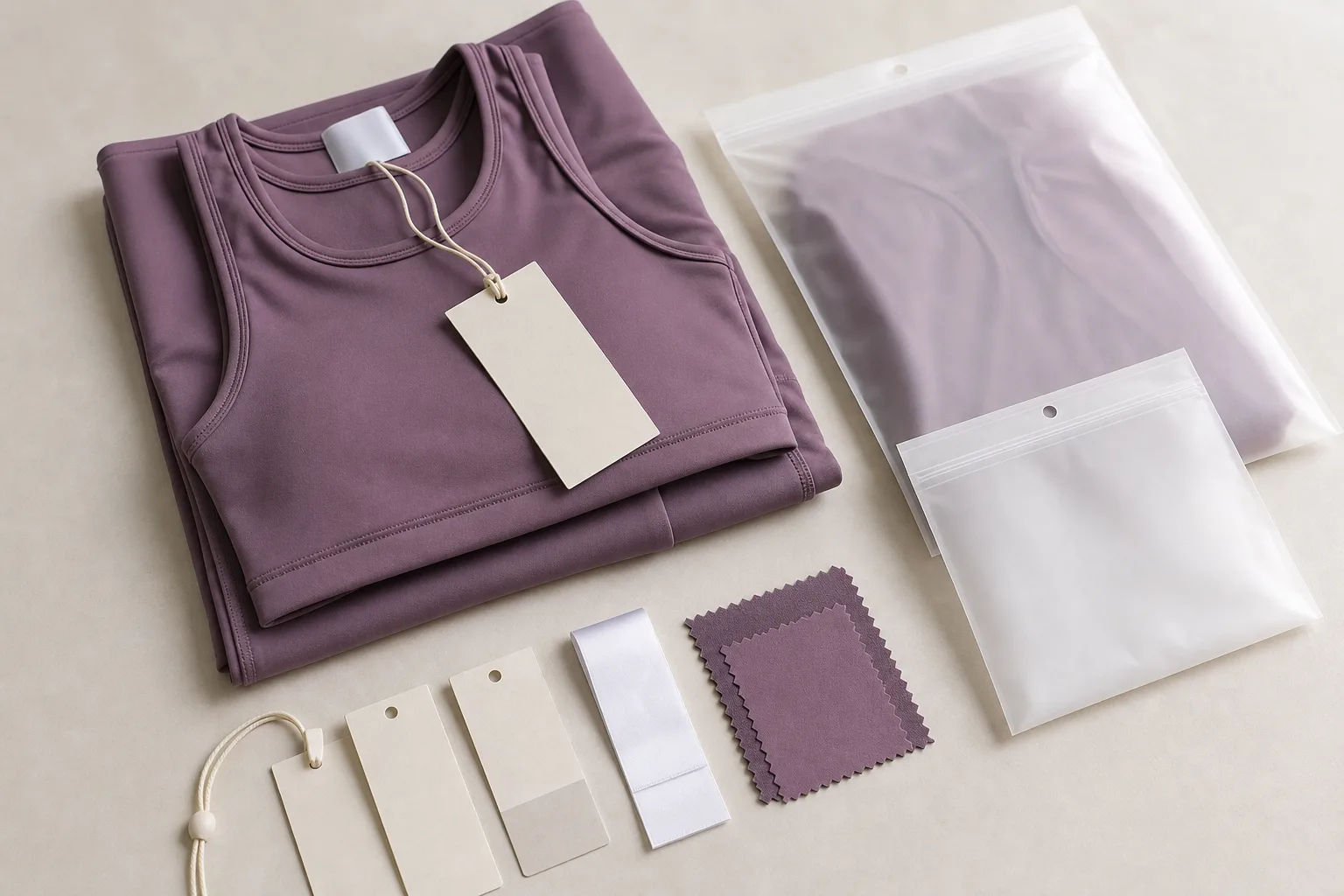 Private label yoga set packaging and label presentation example