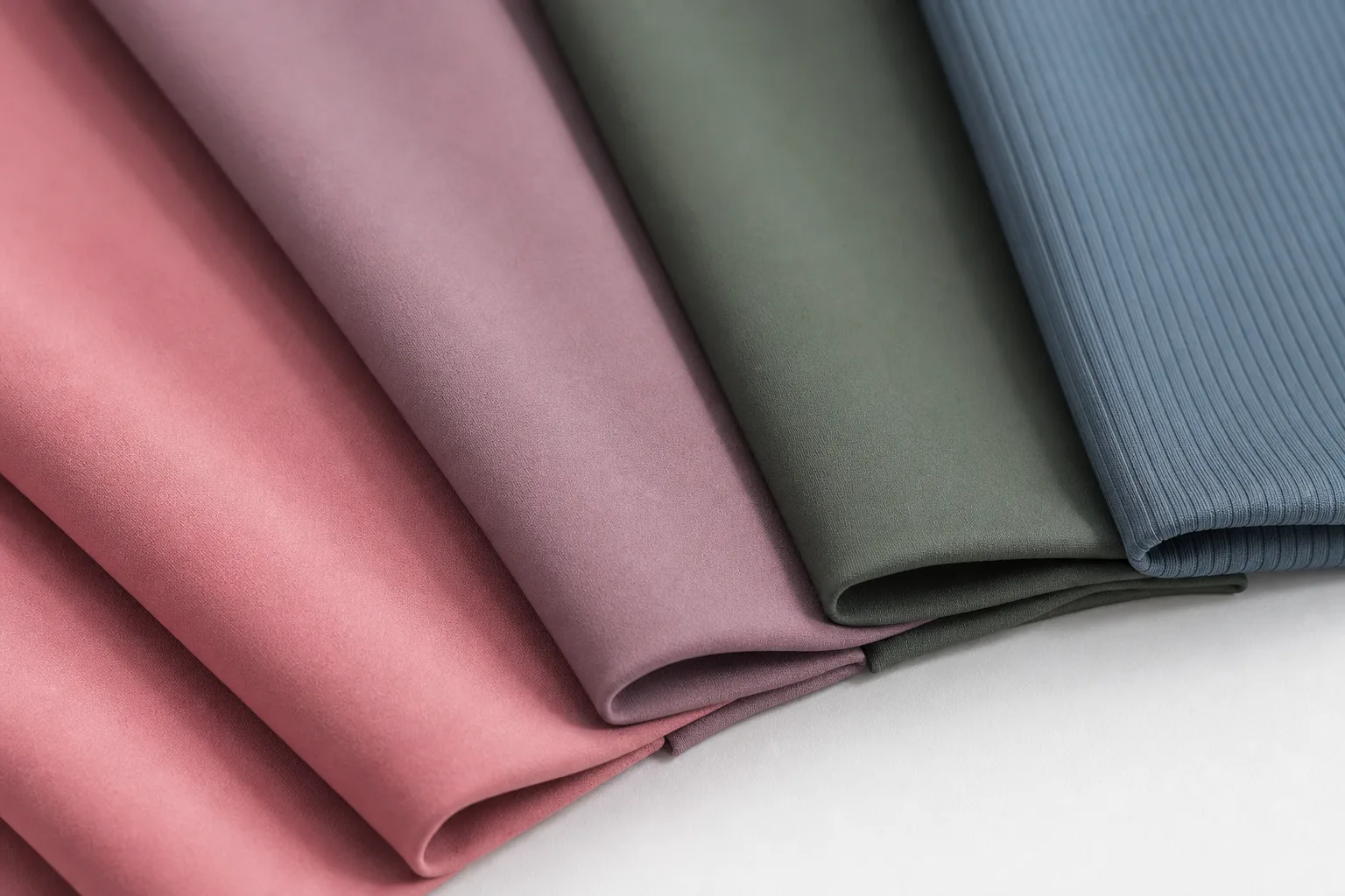 Close-up fabric swatches for yoga tank top development