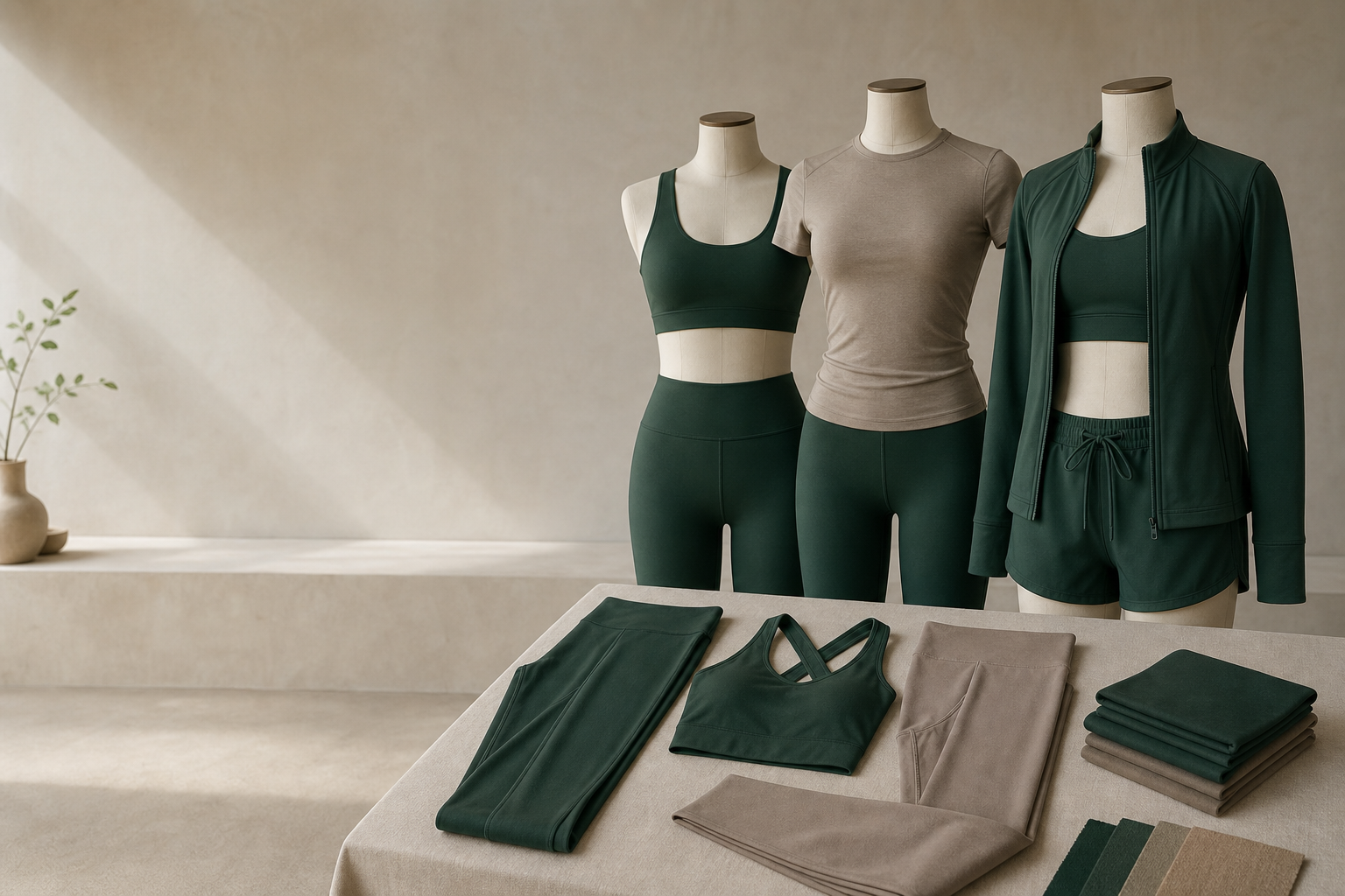 Coordinated custom yoga and activewear collection