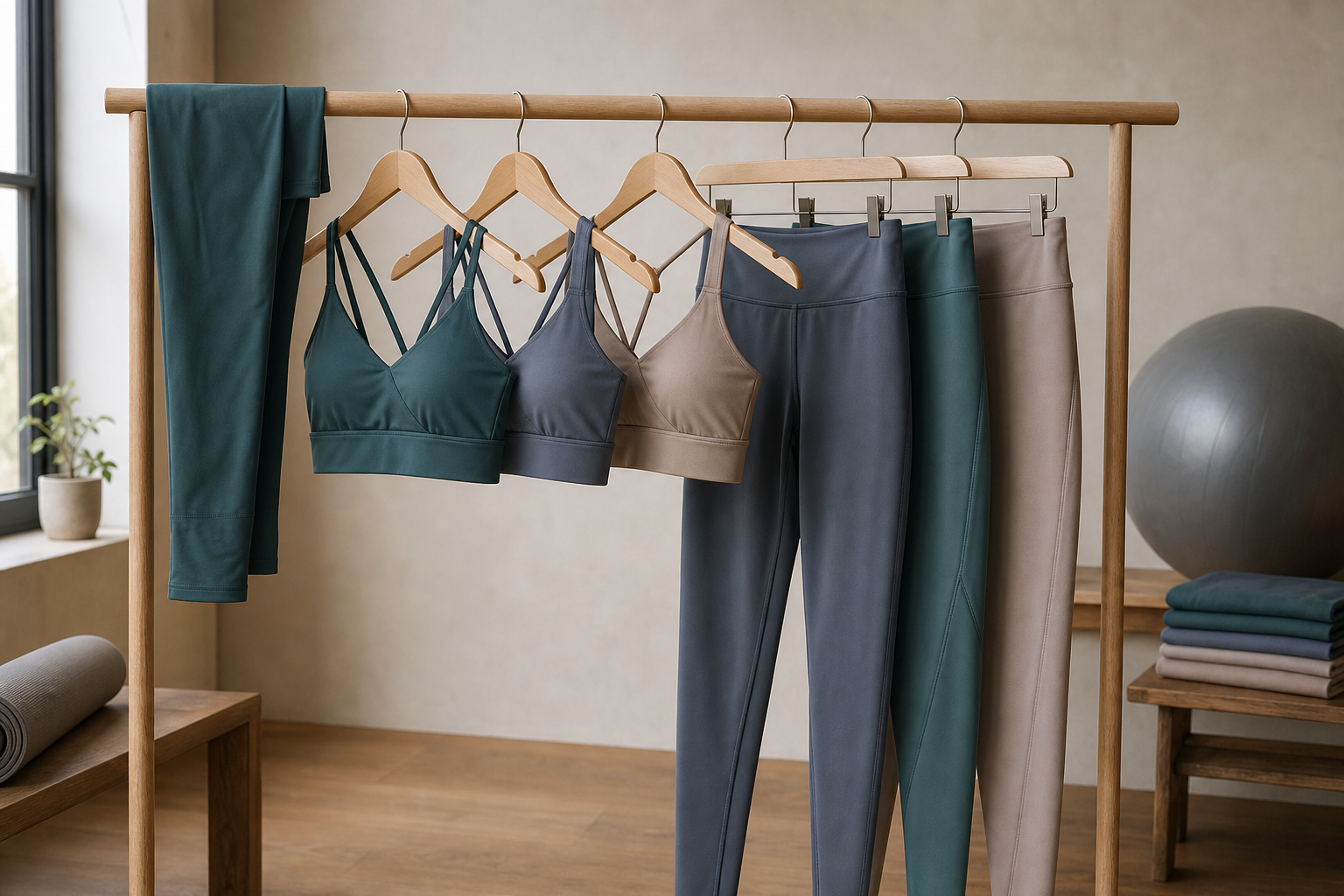 Coordinated yoga apparel sets