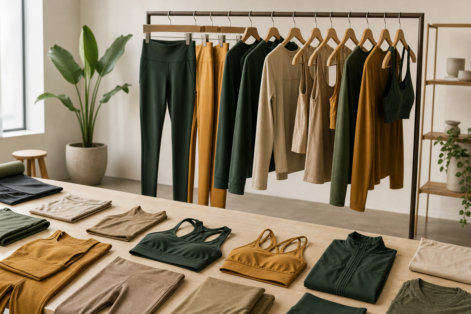 Coordinated yoga apparel range in a development studio